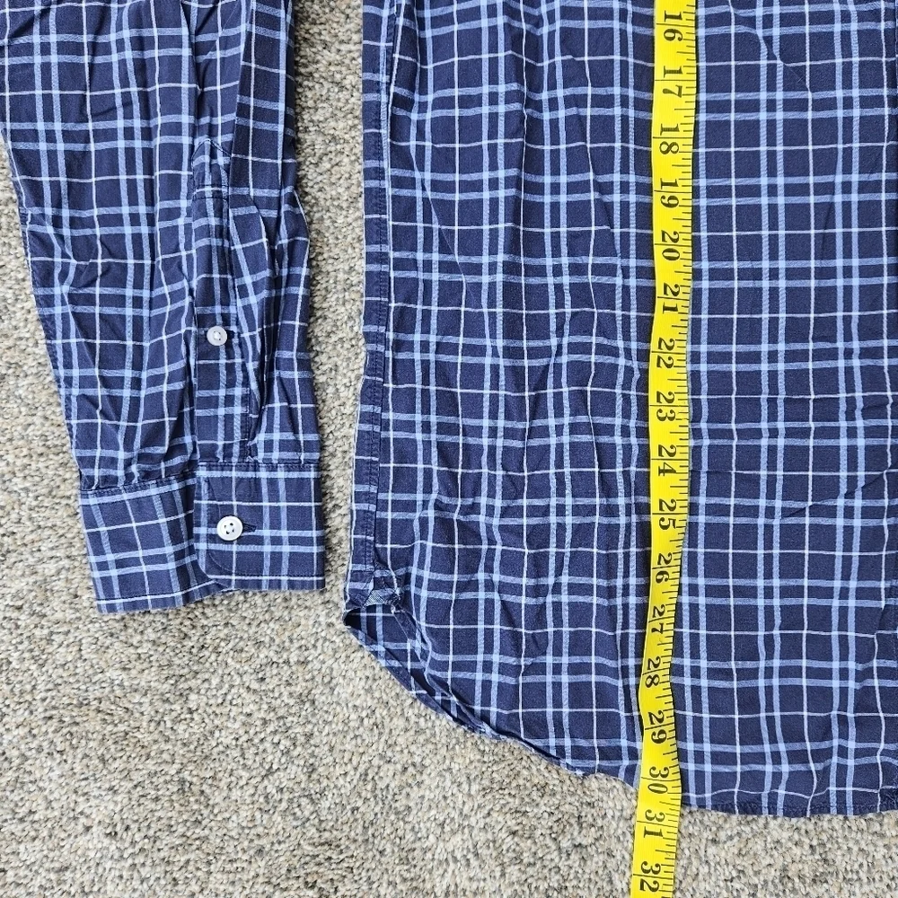 J. Crew Vintage Classic Blue White Button Down Long Sleeve Shirt Mens Size Large